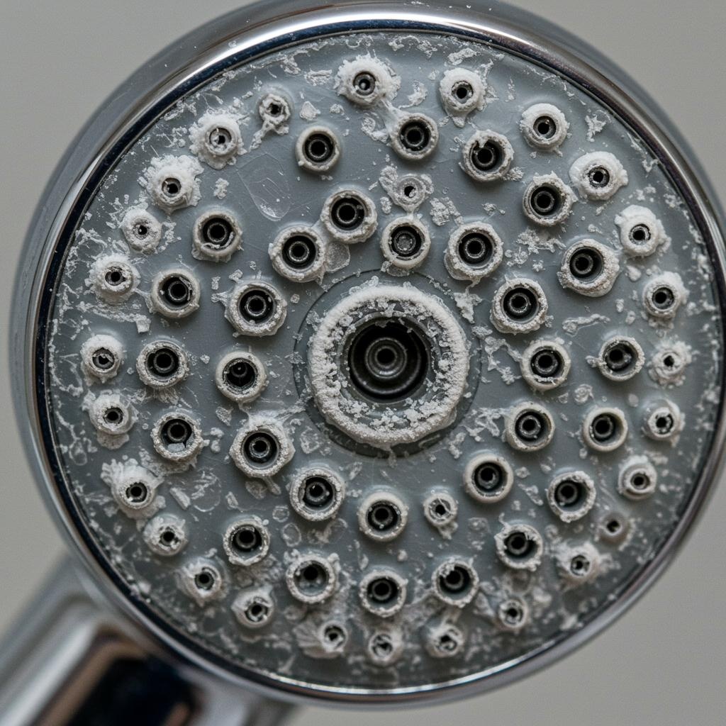 Scale buildup on showerhead